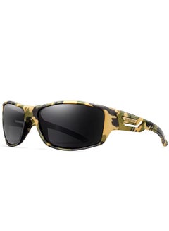 POLITE Camouflage Yellow Military Style Sunglass for Men and Women, UV400 Polarized Outdoor Sunglasses for Cycling, Fishing, Hunting, Running, Offroad Driving  - Image 1