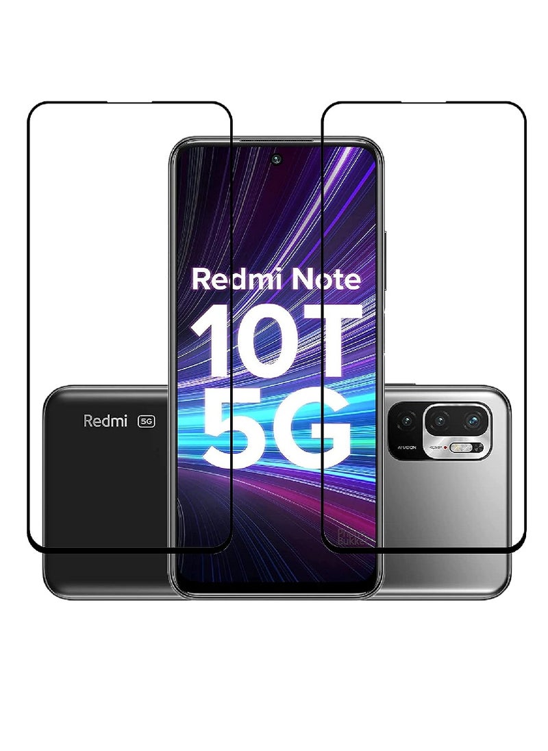 Super 2 Pieces Tempered Glass Screen Protector 5D Designed For Xiaomi Redmi Note 10T 5G Full Glue Edge to Edge Full Screen Coverage And Bubble Free - Image 1