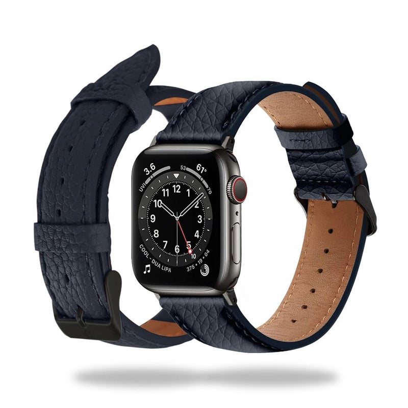 A-CASE Amur Series Genuine Leather Strap Compatible with Apple Watch 42/44/45/49mm – Ultra Stylish Band - Image 1