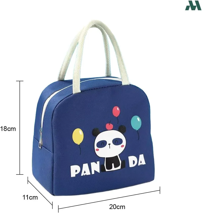 Mobcos Mobcos Panda Navy Large Capacity Insulated Lunch Bag | Waterproof & Stain-Resistant Meal Tote with Advanced Temperature Retention | Durable Polyester Lunch Bag for Office & School