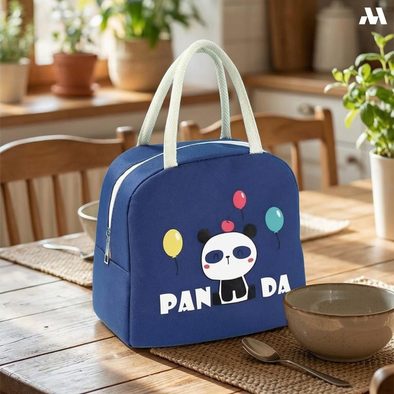 Mobcos Panda Navy Large Capacity Insulated Lunch Bag | Waterproof & Stain-Resistant Meal Tote with Advanced Temperature Retention | Durable Polyester Lunch Bag for Office & School - Image 4