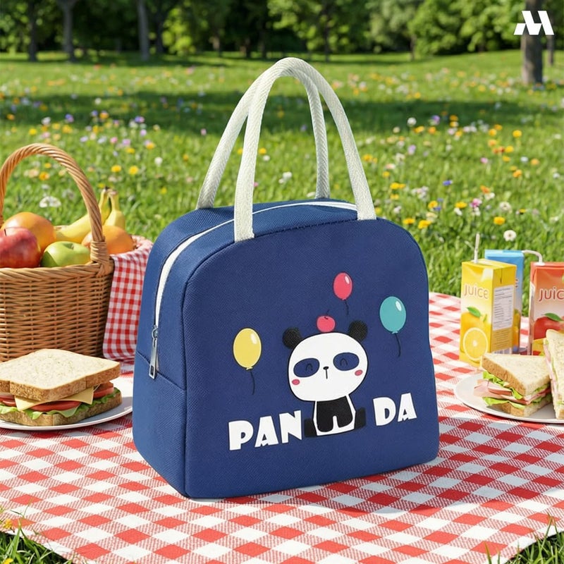 Mobcos Panda Navy Large Capacity Insulated Lunch Bag | Waterproof & Stain-Resistant Meal Tote with Advanced Temperature Retention | Durable Polyester Lunch Bag for Office & School - Image 3