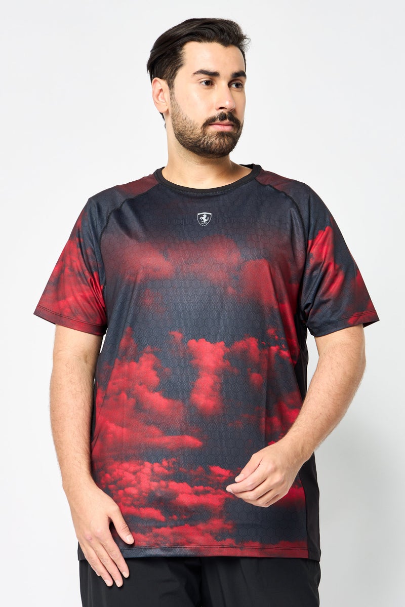 Scuderia Ferrari Men Sportswear Fit Short Sleeve Training T-Shirt, Multicolor - Image 1