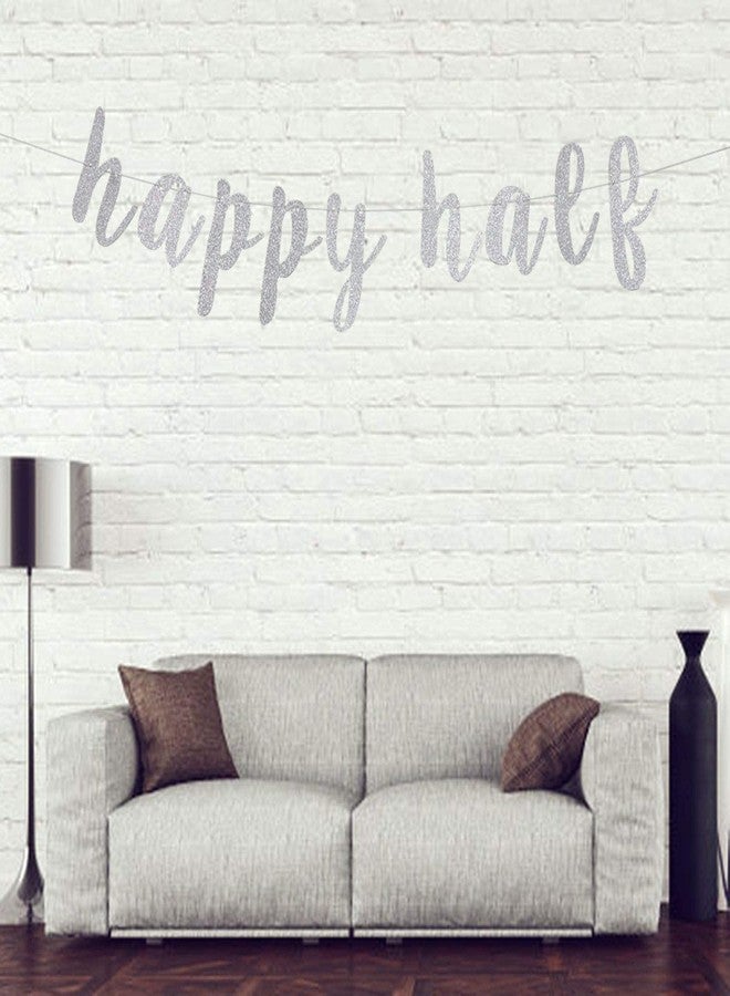 فيستيكو لافتة "Festiko®Silver Happy Half Banner"، زينة حفلات الذكرى السنوية السادسة/عيد ميلاد الطفل السادس - Image 5