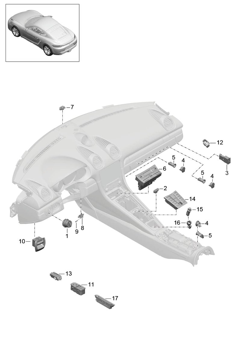 Front Power Window Switch 2011-2025 for Porsche Sports 911 991 718 Boxster Caymen 981 Replacement # 99161315502 99161315502DML - Image 4