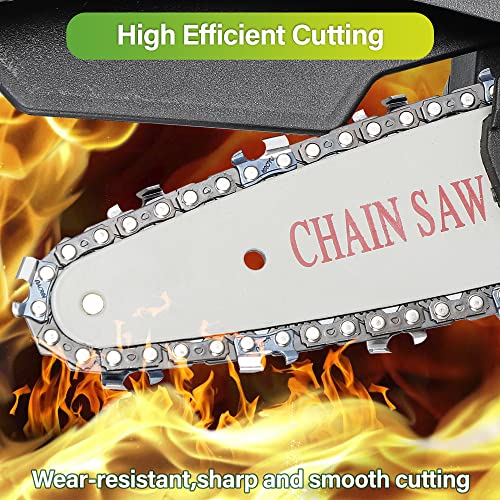 Cub Tik Mini Chainsaw Cordless 4 Inch Battery Powered Electric Chainsaw with 2 Batteres and Chain Portable Handheld Small Chainsaw One Hand Pruning Chain Saw (Black) - Image 3