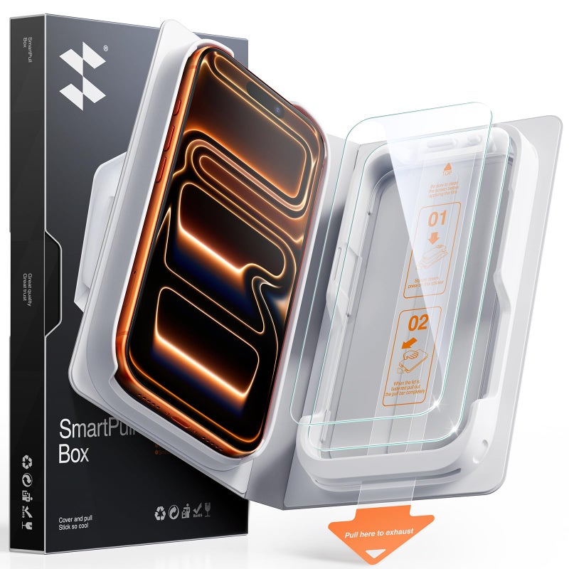 SMARTDEVIL 2 Pack Tempered Glass for iPhone 17 Pro Max Screen Protector, Military-Grade Shatterproof Protection, 9H Hardness, Fast & Easy Installation, Case Friendly Design - Image 1