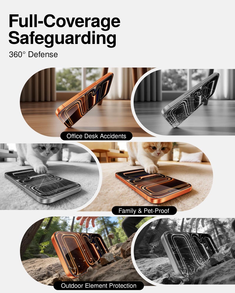 SMARTDEVIL 2 Pack Tempered Glass for iPhone 17 Pro Max Screen Protector, Military-Grade Shatterproof Protection, 9H Hardness, Fast & Easy Installation, Case Friendly Design - Image 3