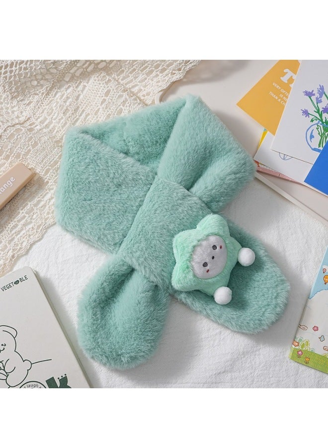 New Children's Scarf Autumn And Winter Plush New Year Christmas Cute Thickened Cartoon Imitation Rabbit Fur Baby Scarf