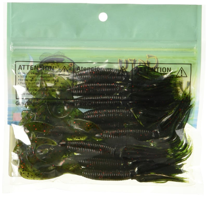 Yamamoto Double Tail Hula Grub 4", Watermelon w/Large Black, Small red - Image 2