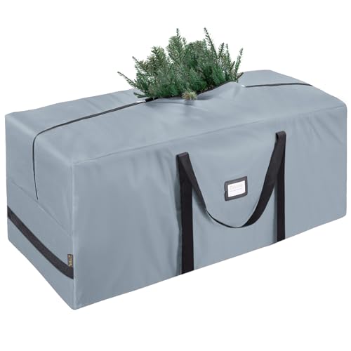 BALEINE 7.5 ft Christmas Tree Storage Bag, Heavy Duty 900D Oxford Fabric with Reinforced Handles and Dual Zippers Wide Opening, Extra Large Storage Container for Trees and Decorations (Grey) - Image 1