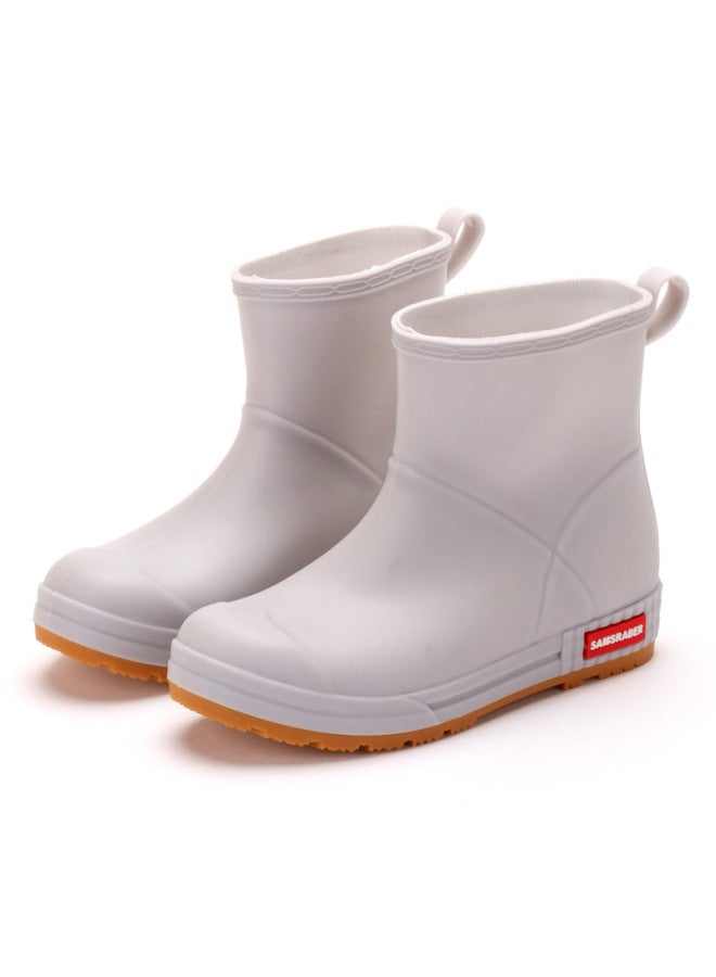 Rain Boots Women's Korean-style Cute Fashionable Non-slip Water Shoes Short Rain Boots Women's Adult Mid-calf Fleece-lined Rubber Shoes Winter