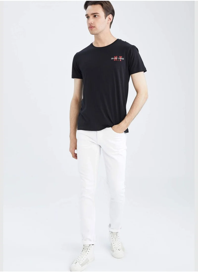 DeFacto Slim Fit Short Sleeve Printed T-Shirt