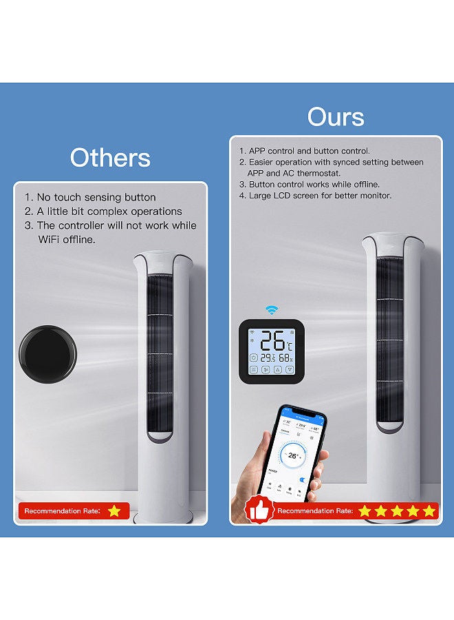 Generic Tuya Smart Wifi IR Air Conditioner Controller Thermostat with LCD Display App Control Temperature Humidity Sensor Monitor Compatible with Alexa Google Home for Mini Split Portable AC - Image 5