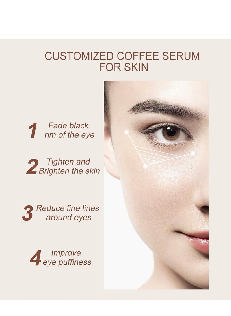 KOEC Caffeine Eye Serum - with Green Tea, Hyaluronic Acid, Collagen, Caffeine Eye Lift Serum - Reduces Puffiness, Dark Circles, Under Eye Bags, Wrinkles and Fine Lines Around The Eyes (30ml) - Image 4