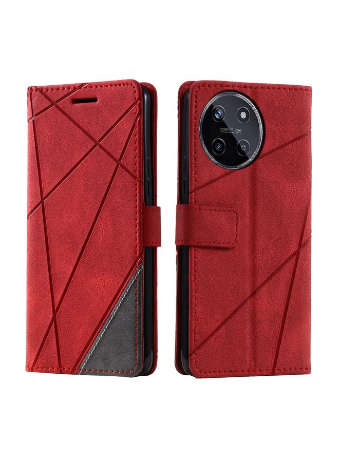 S-TOP Case For Realme 11 4G Global Skin Feel Splicing Leather Phone Case - Image 2