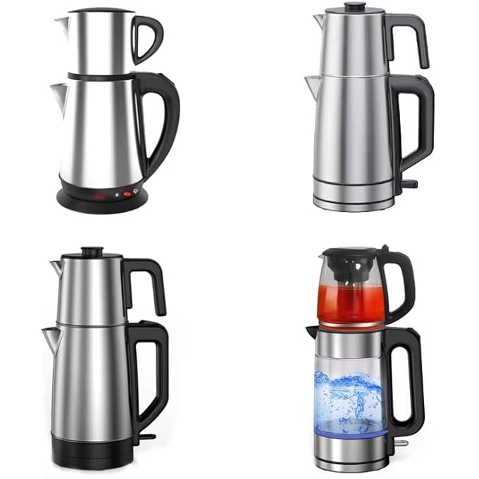 rayihni Electric Samovar Tea Maker  Stainless Steel DoubleLayer Kettle 1L2L Capacity Automatic PowerOff Dual Heating For Water  Tea Brewing  Home Kitchen Water Boiler - Image 5