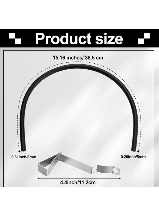 Pushglossy 3 Pack Refill Tube and Clamp Replacement Toilet Repair Kit Flexible Overflow Replacement Hose 15" 5/8mm Black Fill Valve Refill Tube with Clip - Image 2