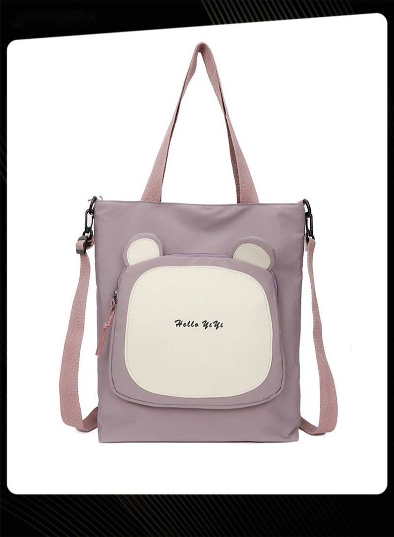 Joychic حقيبة كتف من النايلون بجيب أمامي ومضادة للسرقة ومضادة للماء وحقيبة مدرسية بسحاب للطلاب الابتدائيين والمتوسطين والثانويين، أرجوانية - Image 5