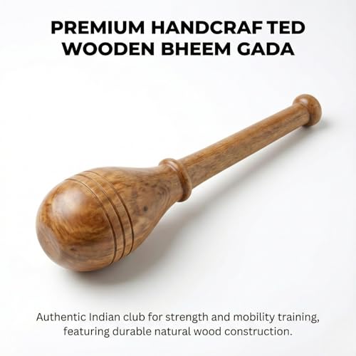 KNK GADA FITNESS BAR INDIAN CLUB BHEEM MACE SHOULDER EQUIPMENT MEEL KARLA KATAI FITNESS DURABLE WOODEN EQUIPMENT 4 to 5 KG - Image 3