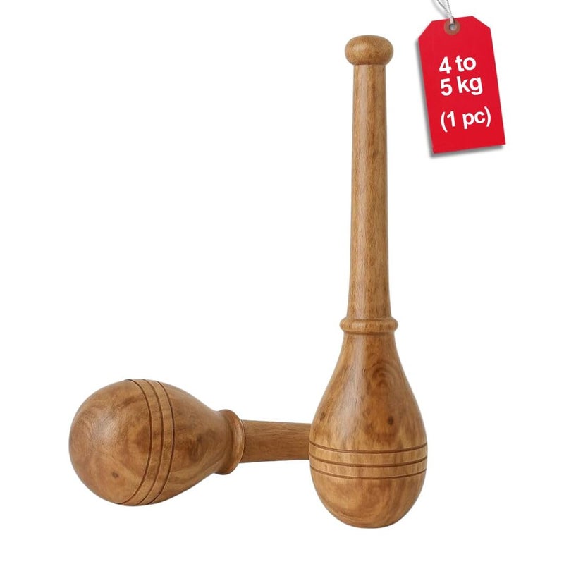 KNK GADA FITNESS BAR INDIAN CLUB BHEEM MACE SHOULDER EQUIPMENT MEEL KARLA KATAI FITNESS DURABLE WOODEN EQUIPMENT 4 to 5 KG - Image 2