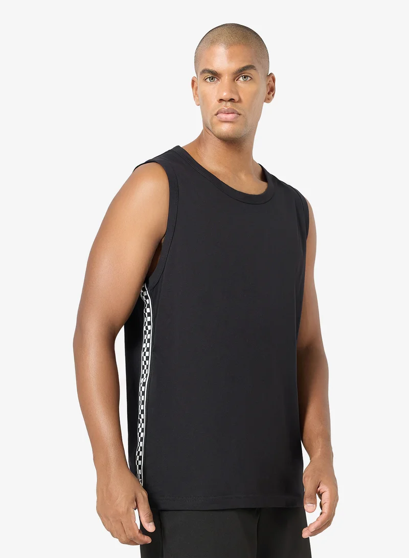 Seventy Five Tank Top With Taping On Side