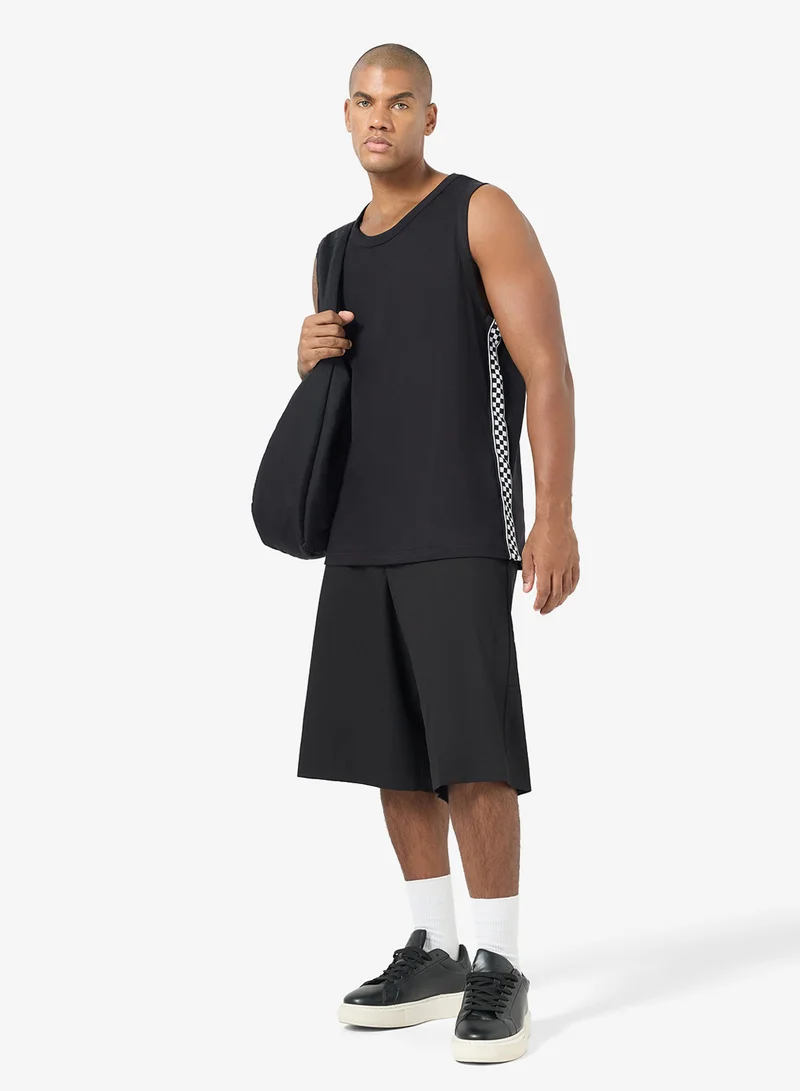 Seventy Five Tank Top With Taping On Side