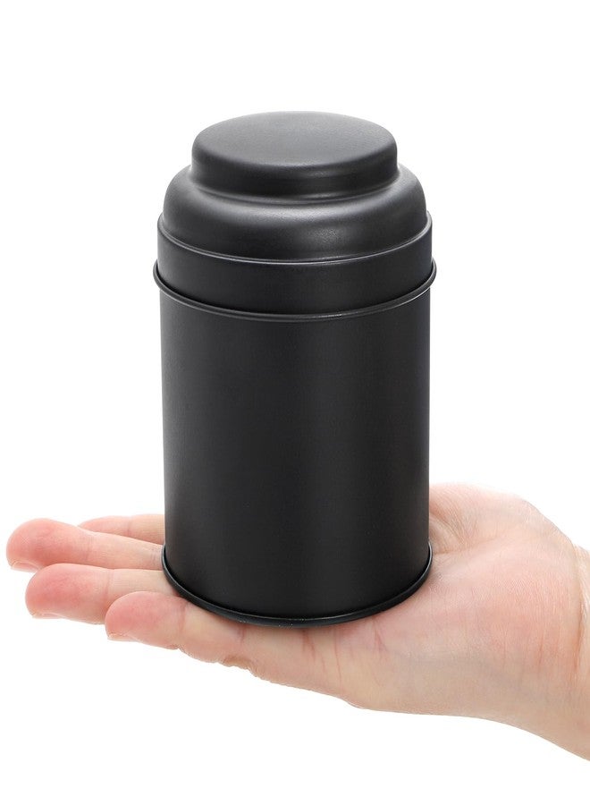 Lawei 9 Pack Tea Tin Canister with Airtight Double Lids, 8 Oz Round Loose Tea Containers, Small Kitchen Tin Can Box for Storage Loose Bags Coffee Sugar Candy Spices, Christmas Gift, Black - Image 4