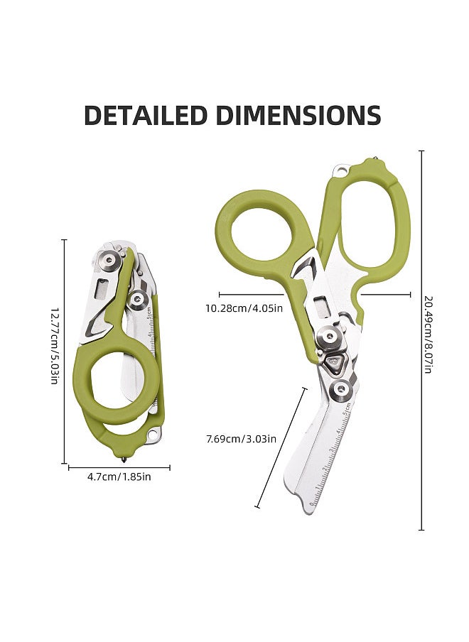 Generic Trauma Shear Multi functional Pliers Tool Outdoor Camping Tools Emergency Shears Ruler Band Cutter Glass Breaker Folding Scissors Non-slip Grip  - Image 4