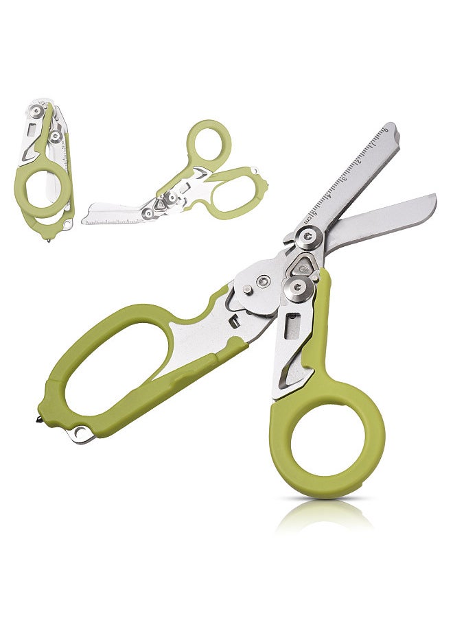 Generic Trauma Shear Multi functional Pliers Tool Outdoor Camping Tools Emergency Shears Ruler Band Cutter Glass Breaker Folding Scissors Non-slip Grip  - Image 1
