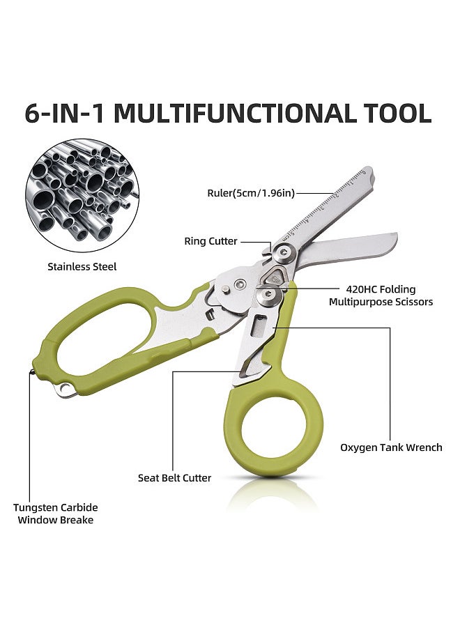 Generic Trauma Shear Multi functional Pliers Tool Outdoor Camping Tools Emergency Shears Ruler Band Cutter Glass Breaker Folding Scissors Non-slip Grip  - Image 2