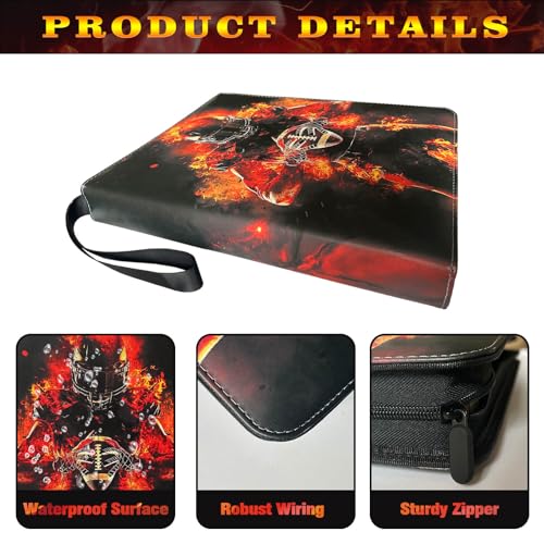 Anvoago Football Card Binder with Sleeves, 400 Pockets Football Card Holder Protectors Albums, Card Storage Organizer Case Compatible with Trading Card and Other Sports Cards - Image 3