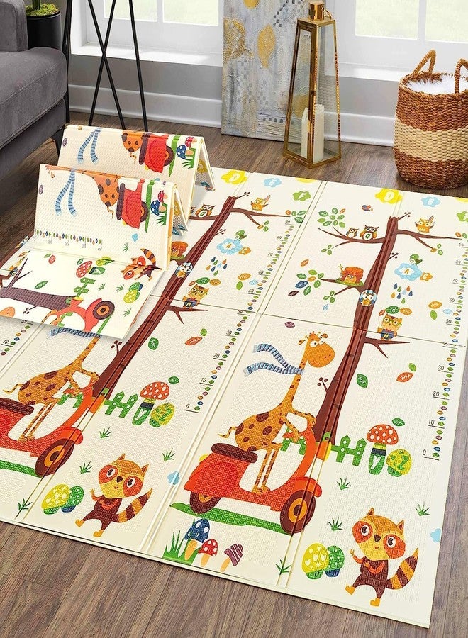 VDHJA Baby Folding Mat Play Foam Crawl Waterproof Portable Kids Baby Toddler Outdoor or Indoor Use for Non Toxic-Giraffe Pattern(150X200 cm Size, 8MM Thickness) - Image 4