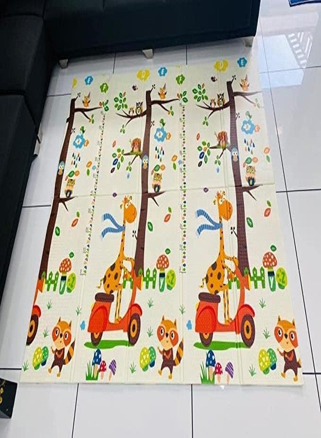 VDHJA Baby Folding Mat Play Foam Crawl Waterproof Portable Kids Baby Toddler Outdoor or Indoor Use for Non Toxic-Giraffe Pattern(150X200 cm Size, 8MM Thickness) - Image 1