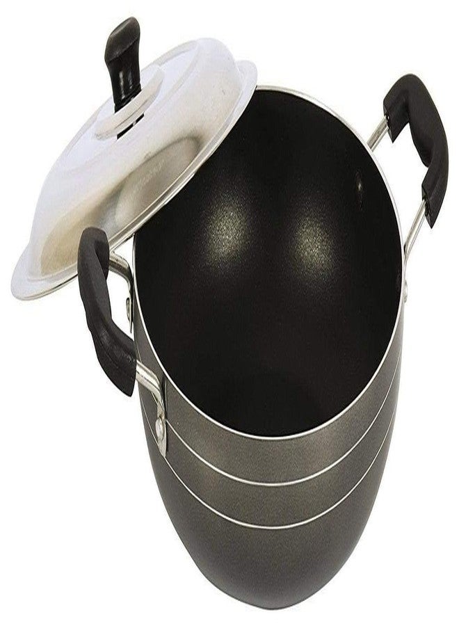 جي دي مقلاة كاداي عميقة غير لاصقة من الألومنيوم مع غطاء من الفولاذ المقاوم للصدأ، أواني طهي متعددة الاستخدامات: مقلاة قلي عميقة، مقلاة كراهي، مقلاة ووك، سعة 2 لتر - Image 1