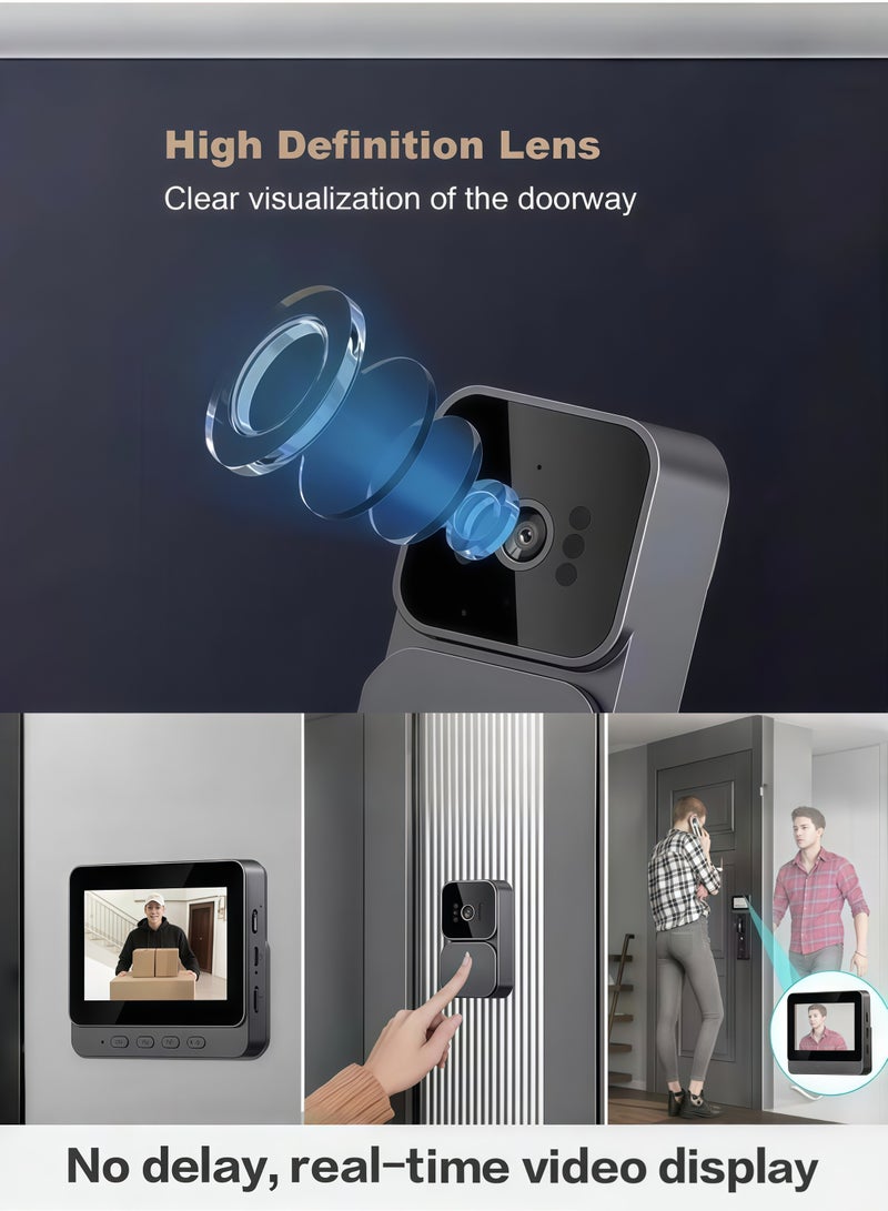 Doorbell Camera Wireless No Subscription 1080P, Waterproof Door Bell Camera with  Connect via Bluetooth NO WiFi and APP, Video Intercom Two-Way Audio, 170° View Angle,Night Vision，Free 64GB memory card included! - Image 4