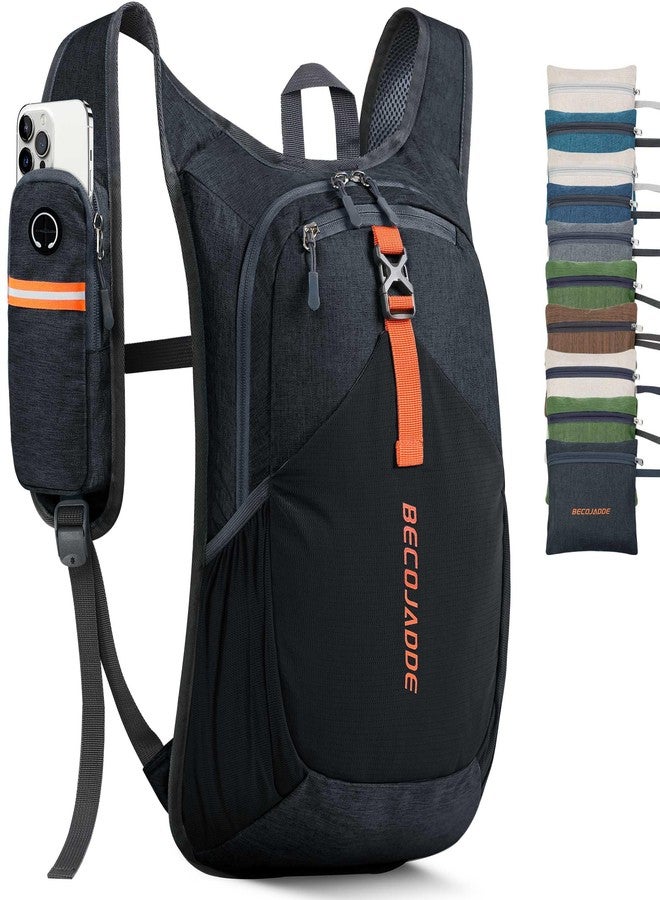 BECOJADDE 15L/ 20L Small Hiking Backpack for Men Women Foldable Light Back Pack Hiking Daypack for Travel Camping, Black, 15L, Functional - Image 1