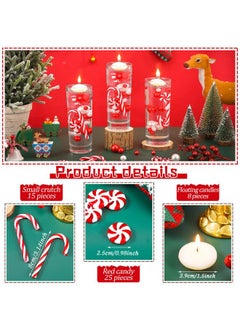 Mtlee MTLEE 2124 Pieces Christmas Vase Filler Pearls Including 8 Suspending Candles for Vase Filler Christmas Table Decor Suspending Candle Centerpiece for Christmas Dining Table Decor (Novel Style)  - Image 3