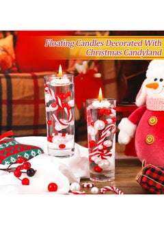 Mtlee MTLEE 2124 Pieces Christmas Vase Filler Pearls Including 8 Suspending Candles for Vase Filler Christmas Table Decor Suspending Candle Centerpiece for Christmas Dining Table Decor (Novel Style)  - Image 4