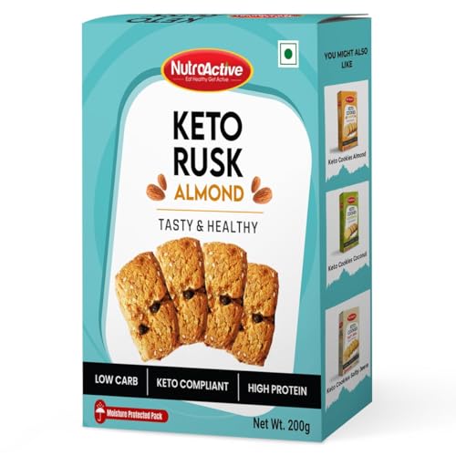 NutroActive Keto Almond Rusk | Sugar-Free Rusk | Healthy Low Carb Snack - 200g - Image 1