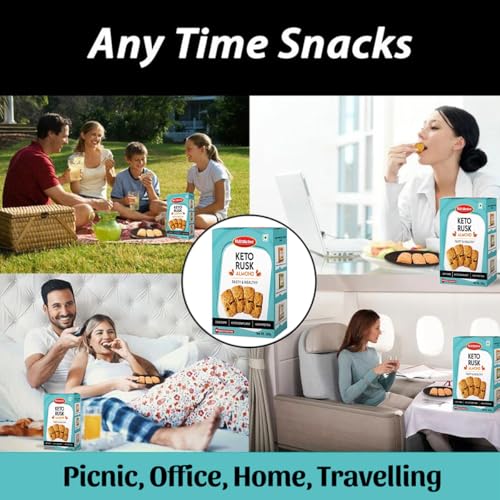 NutroActive Keto Almond Rusk | Sugar-Free Rusk | Healthy Low Carb Snack - 200g - Image 5