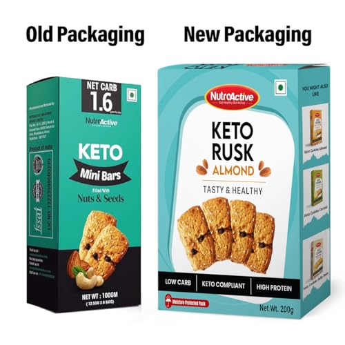 NutroActive Keto Almond Rusk | Sugar-Free Rusk | Healthy Low Carb Snack - 200g - Image 3