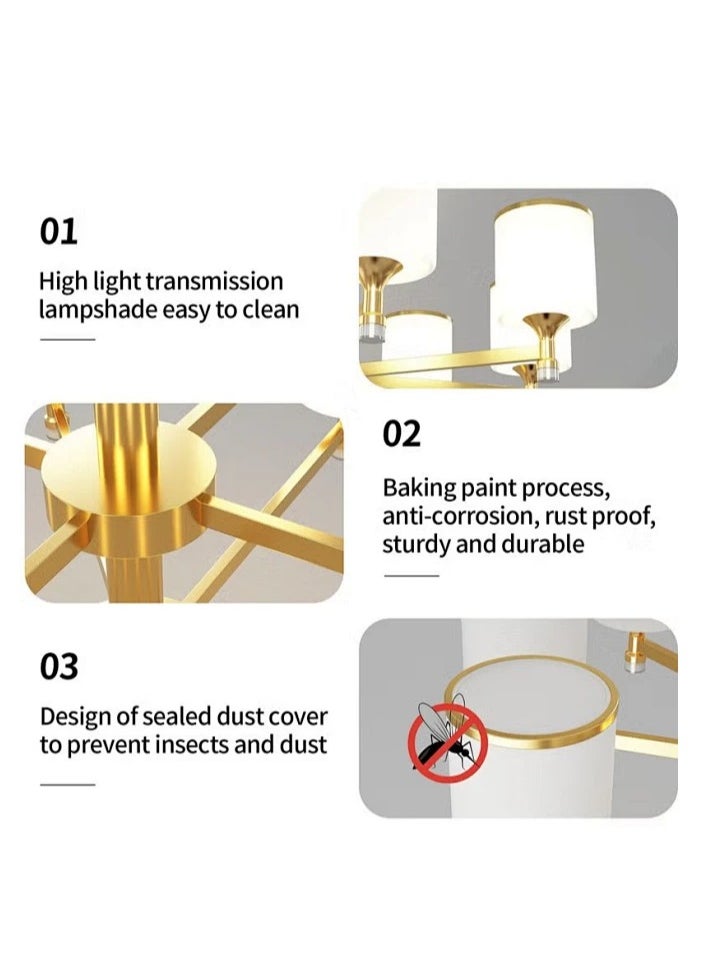 Sumkyle Chandelier Modern Ceiling Lighting 6 Lights Adjustable Industrial Mount Pendant Light Fixture For Kitchen Living Dining Room Bedroom Foyer  - Image 3
