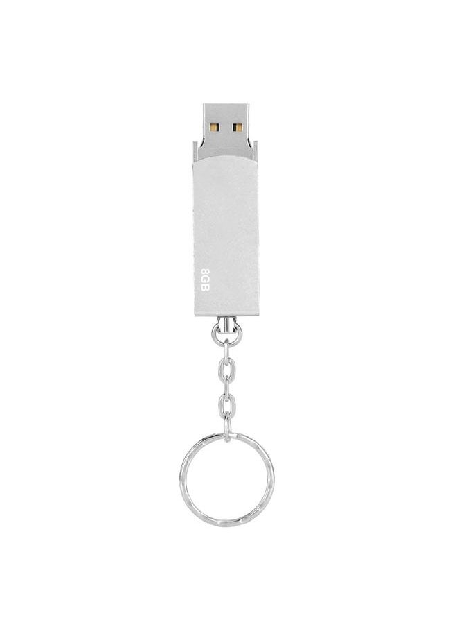 Thoraya Ultra thin Waterproof Keychain High speed Metal Rotating U Disk Silver 8G  - Image 1