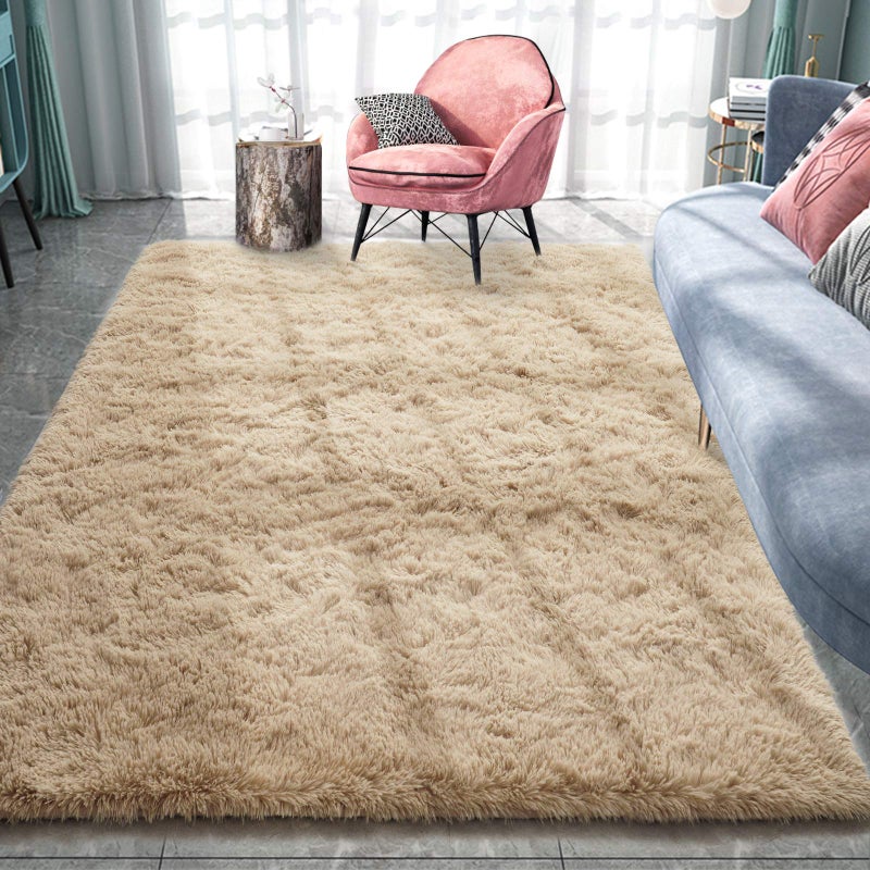 Pacapet Fluffy Area Rugs, Beige Shag Plush Furry Rugs for Living Room, Bedroom, Fuzzy Carpet for Kid's Room, Nursery, Home Decor, 3 x 5 Feet - Image 1