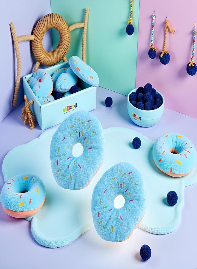 SelHeng 3 PCS Blue Donut Shape Pet Toy,Lovely Donut Shaped Squeaky Squeaking Sound Toy for Pet Chew Toy Squeaky Dog Toy Blueberry Chew Guard Technology Dog Squeak Toys - Image 5