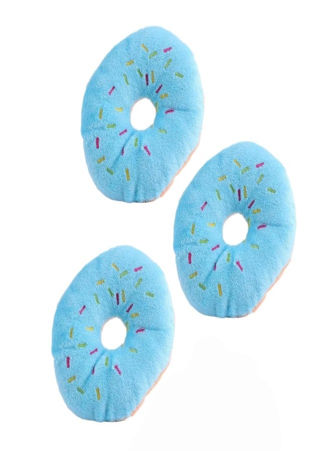 SelHeng 3 PCS Blue Donut Shape Pet Toy,Lovely Donut Shaped Squeaky Squeaking Sound Toy for Pet Chew Toy Squeaky Dog Toy Blueberry Chew Guard Technology Dog Squeak Toys - Image 1