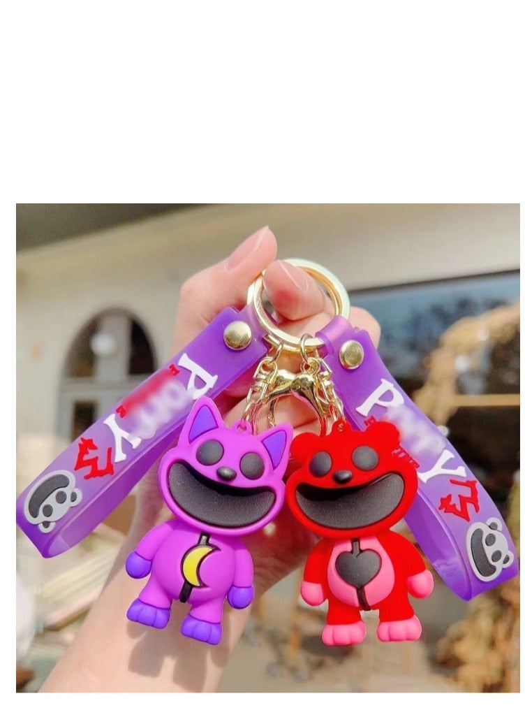 Bluejw سلسلة مفاتيح جديدة من SmilingCritters Chapter 3 CatNap، سلسلة مفاتيح Smiling Critters، سلسلة مفاتيح لطيفة من الرسوم المتحركة الكرتونية SmilingCritters لمحبي الألعاب، هدية عيد ميلاد للأطفال، 6 قطع - Image 2