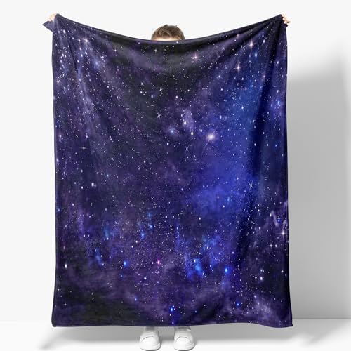NuKuNsKf Galaxy Blanket Gifts for Boys Women Girls Birthday Christmas Valentine Presents Science Universe Outer Space Nebula Theme Decor Bedroom Living Room Couch Bed Sofa Soft Kids Adult Flannel Throw 60"x50" - Image 2