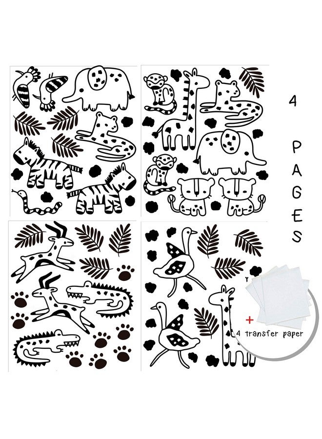 The Boho Design Safari Jungle Animals Wall Decals Peel and Stick for Kids, Baby Bedroom Nursery and Living Room. 68 pcs. Adhesive Vinyl Wall Stickers Decor (Black) - Image 3
